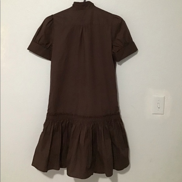 Brown Short Sleeve Mini Dress - Picture 2 of 4
